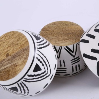 Wooden Bowl Bohemian style
