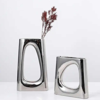 Silver Ceramic Vase