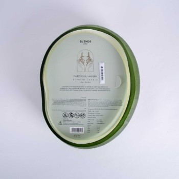 Patchouli Amber scented glass candle