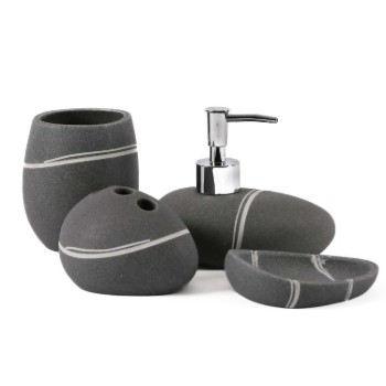 Grey stone bath set