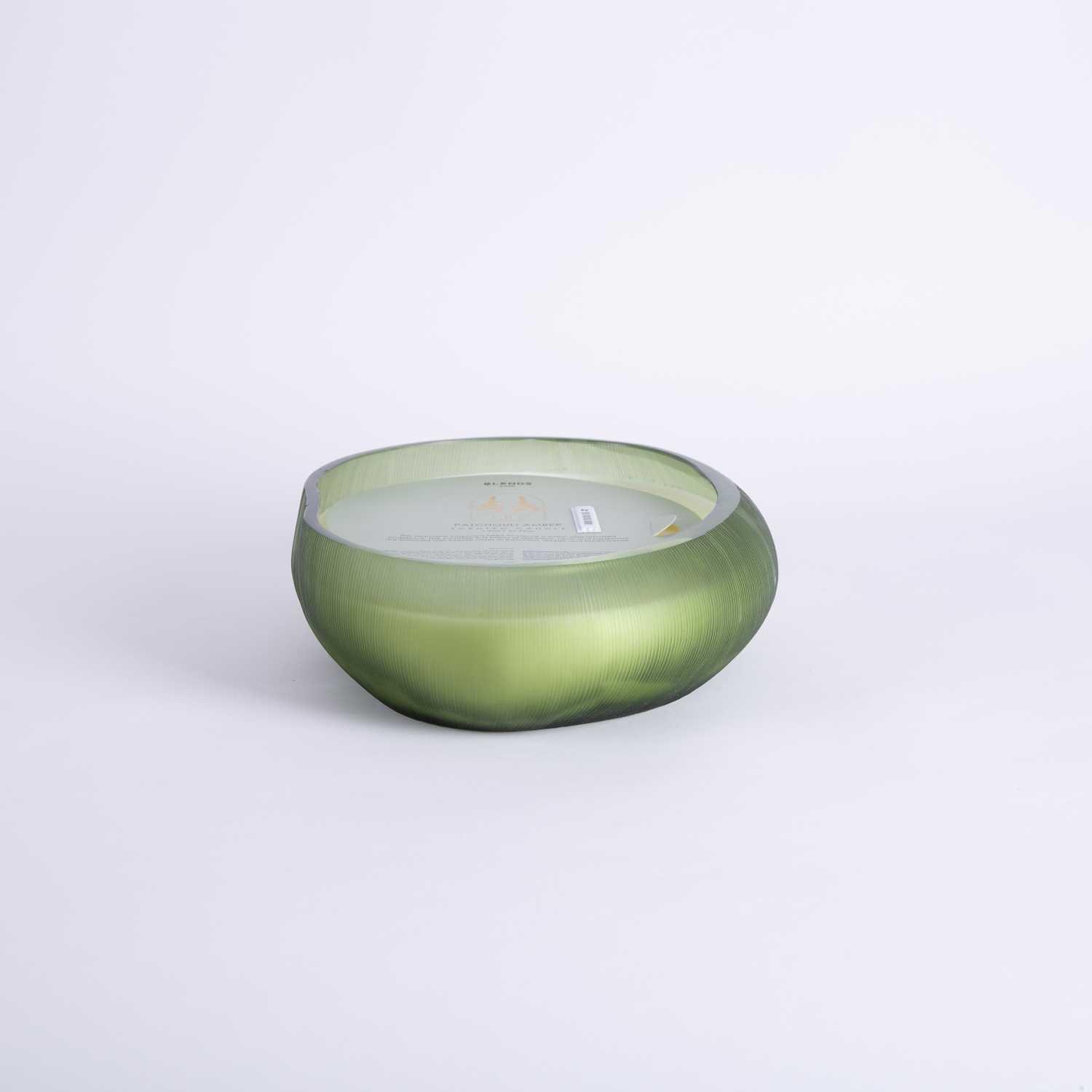Patchouli Amber scented glass candle