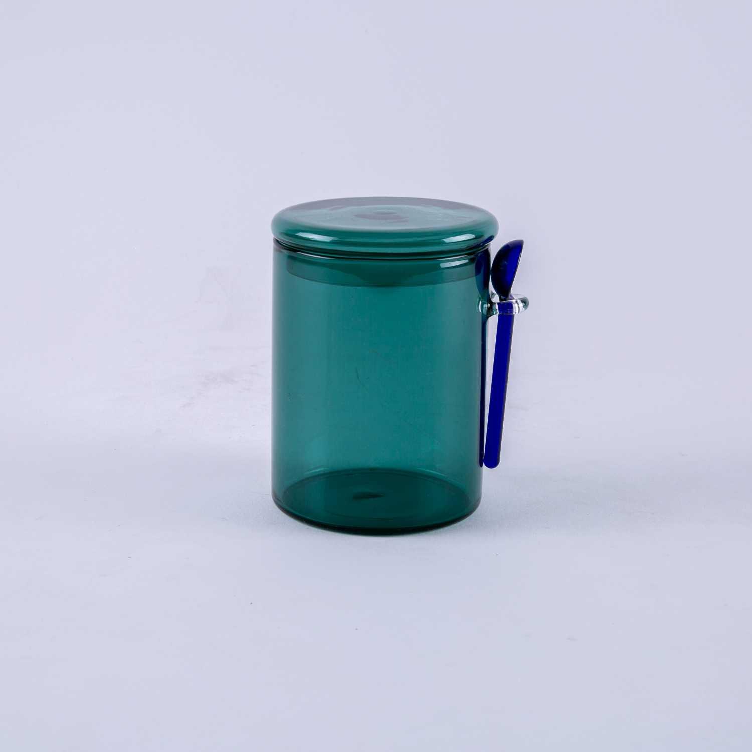 

storage jar with, Blue