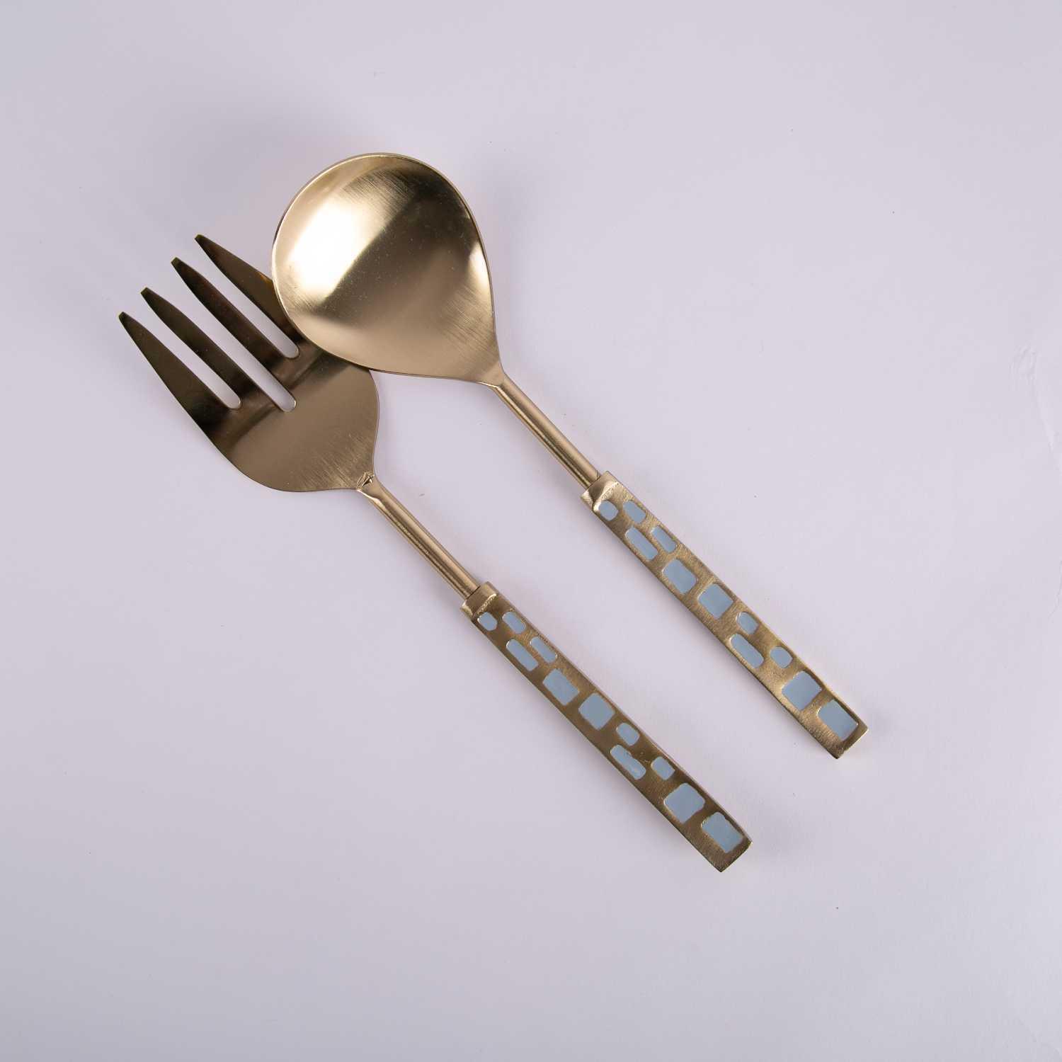 

salad serving set from atheela, Gold