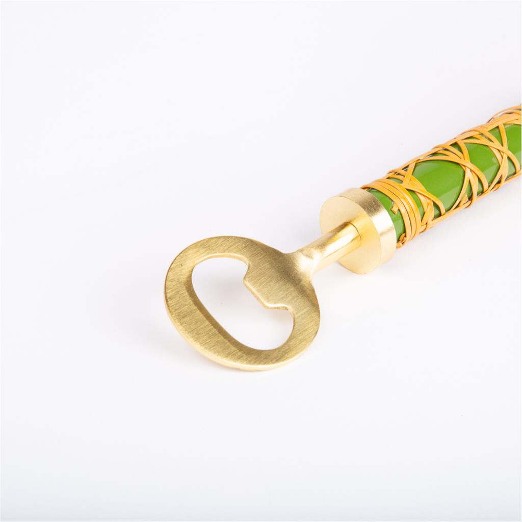 Bottle opener rattan green
