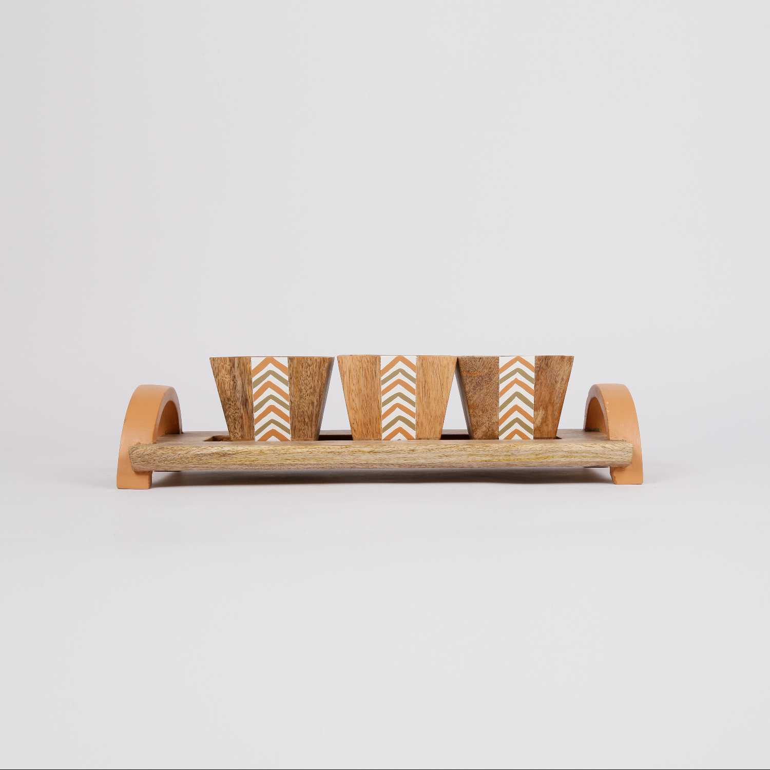 Wooden Tray with Bowl Set From Daia