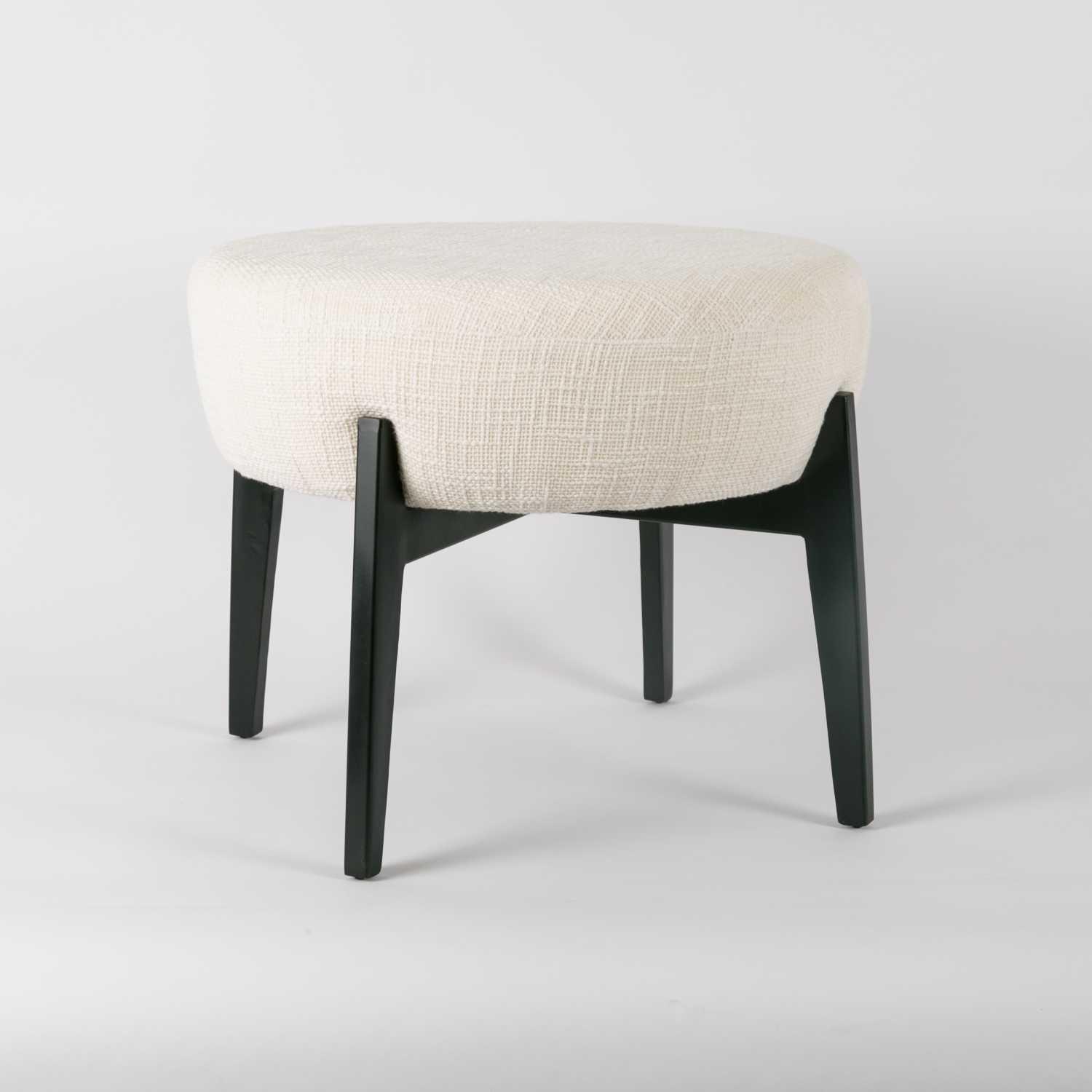 Round Stool - White/Black