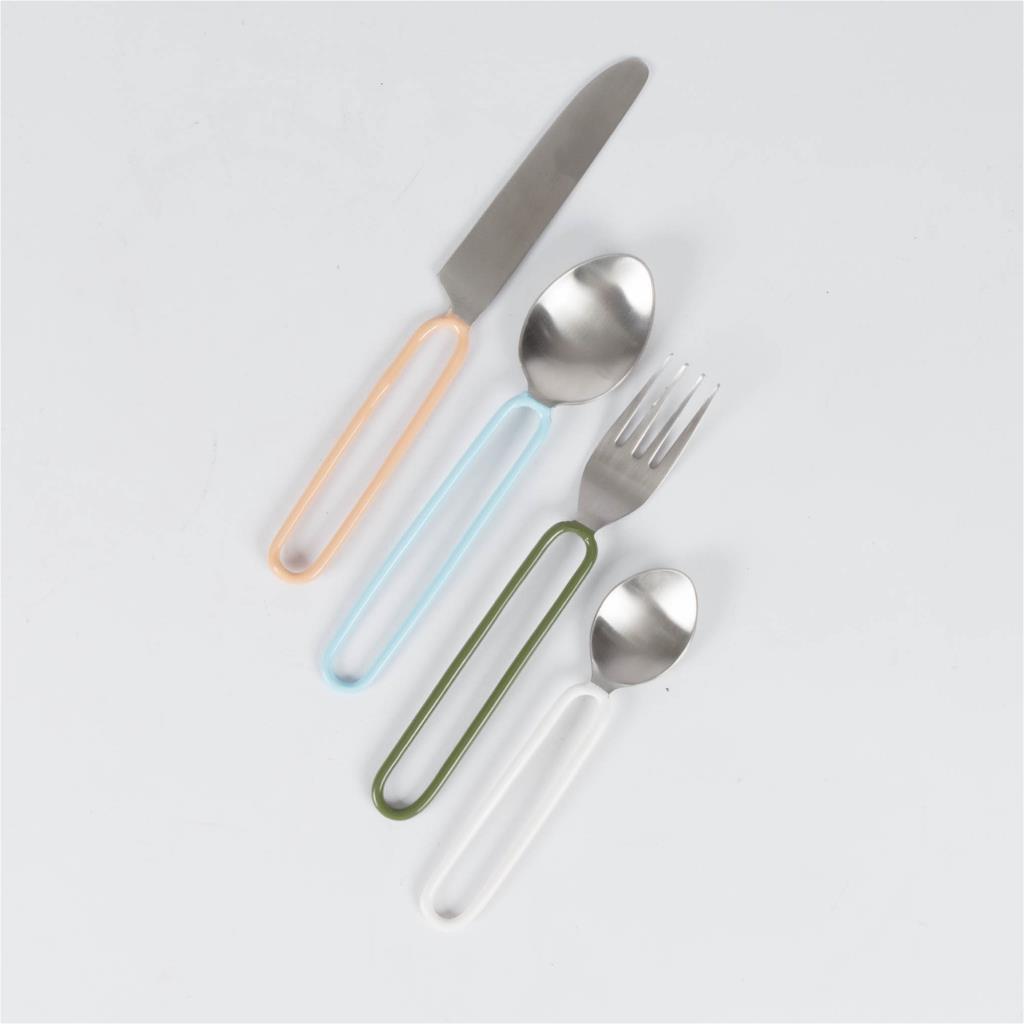 Cutlery set multi color of 4 for one person