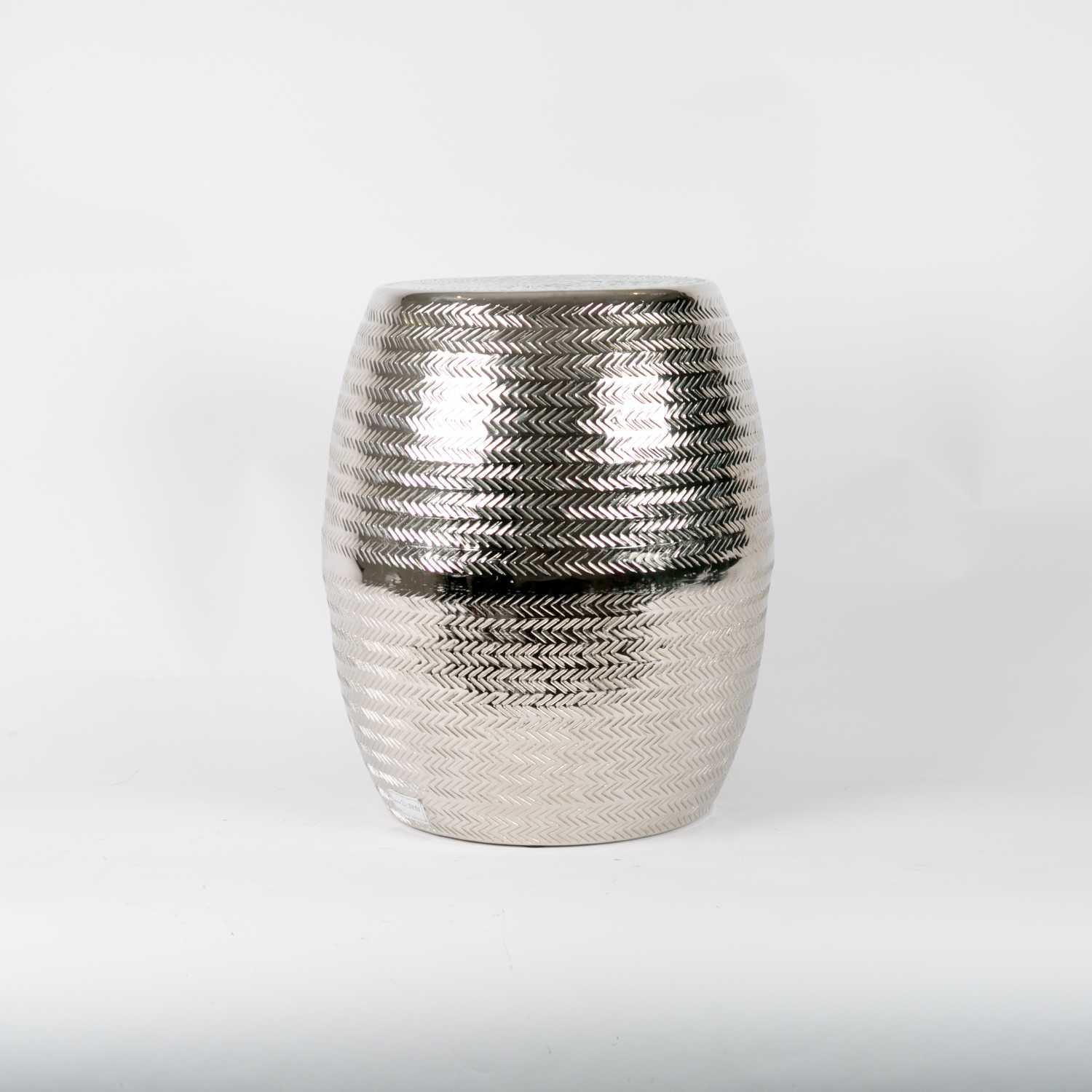 Hammered Stool - silver