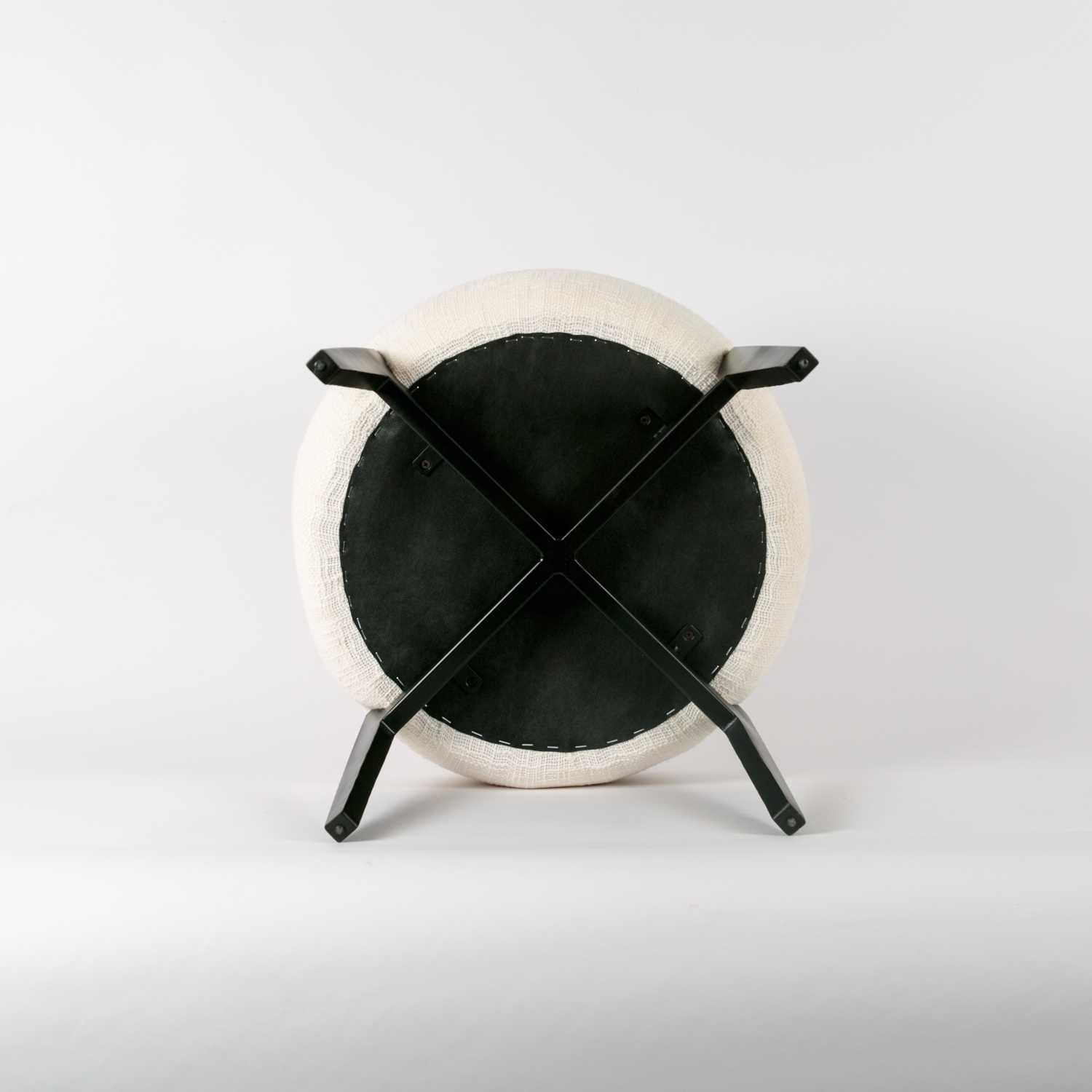 Round Stool - White/Black