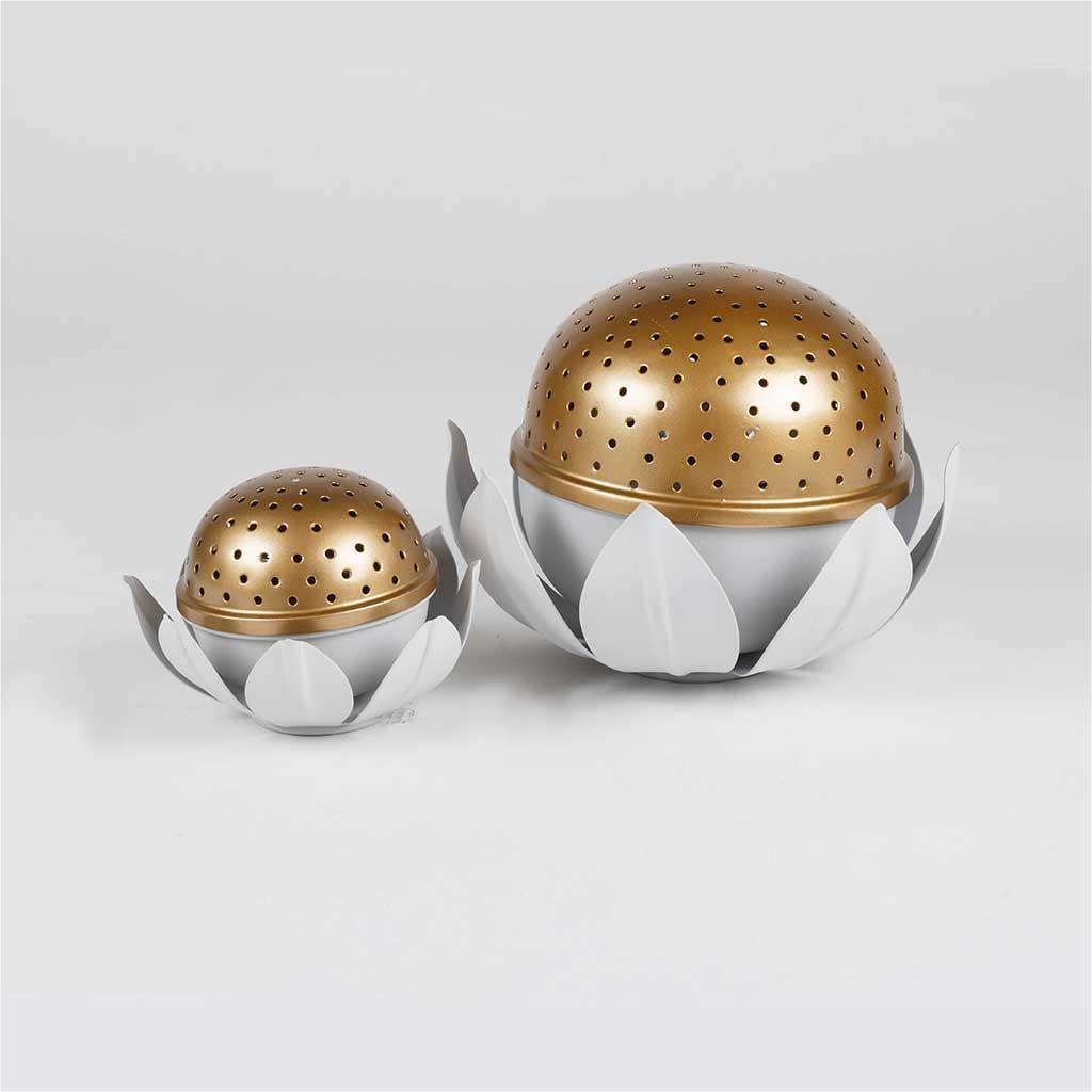 Metal flower shaped mabkhara Lotus