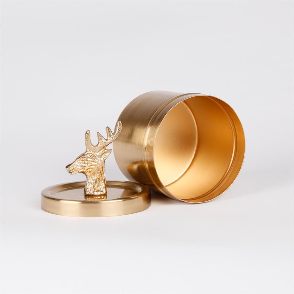 Metal Box with Lid reindeer Handle