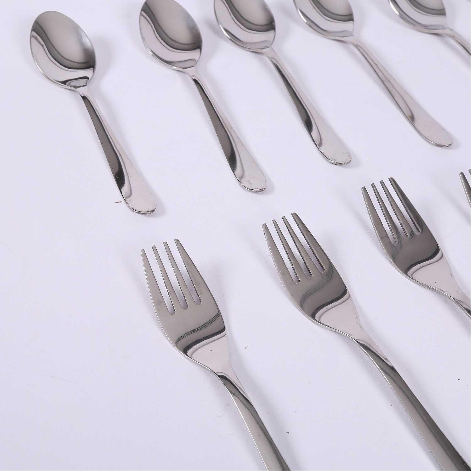 12 Pc Dessert Cutlery Set - Silver