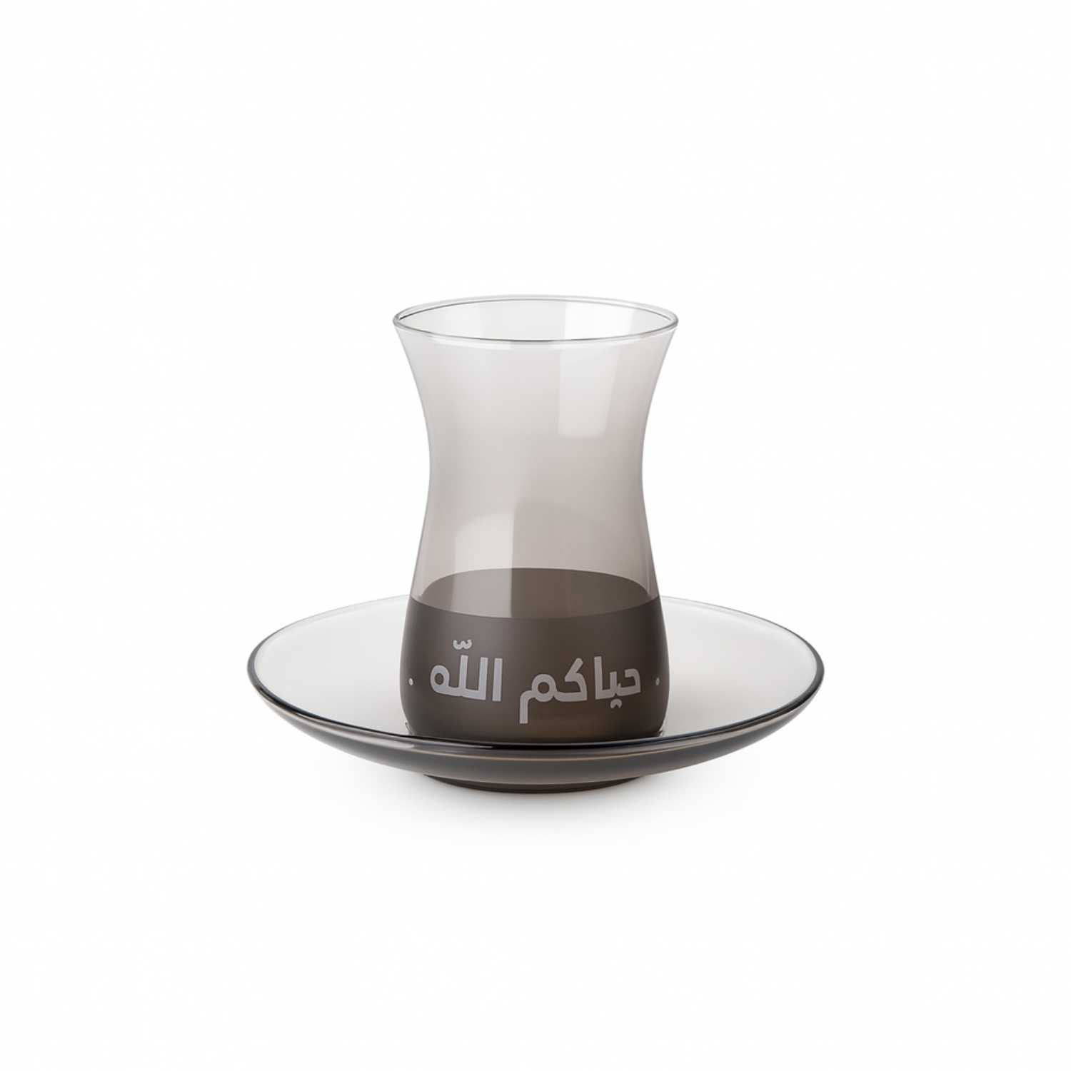 طقم كاسات شاي بعبارة حياكم الله من سيا
