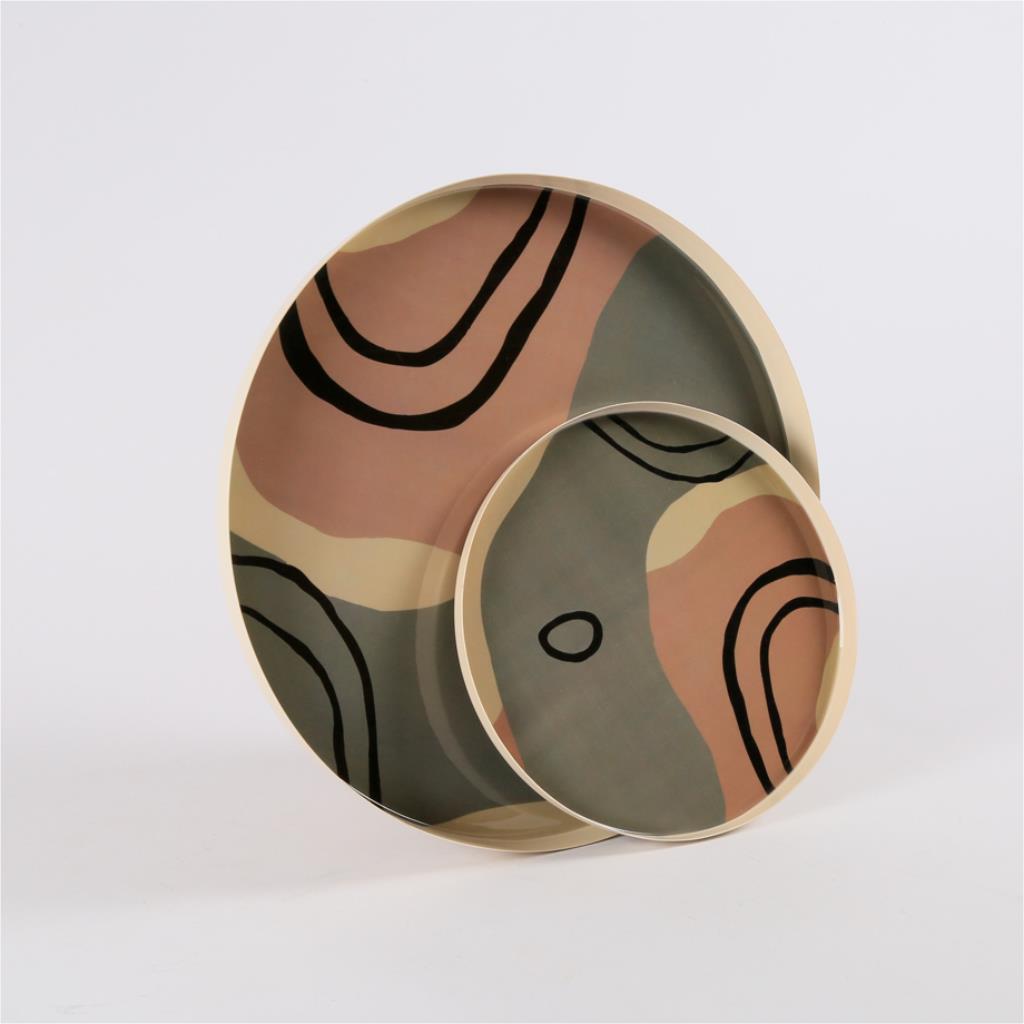 Round serving tray