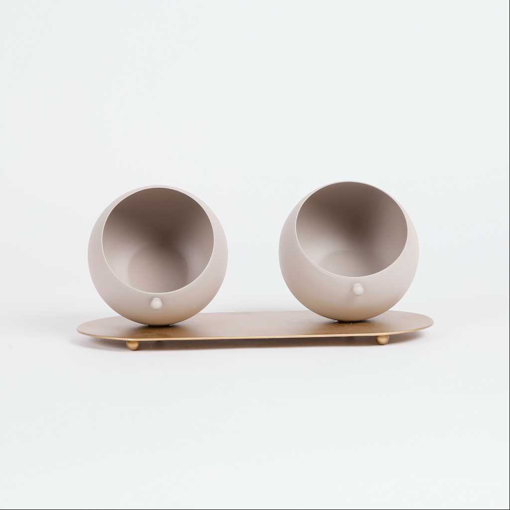Bowl S/2 on Tray From Pure