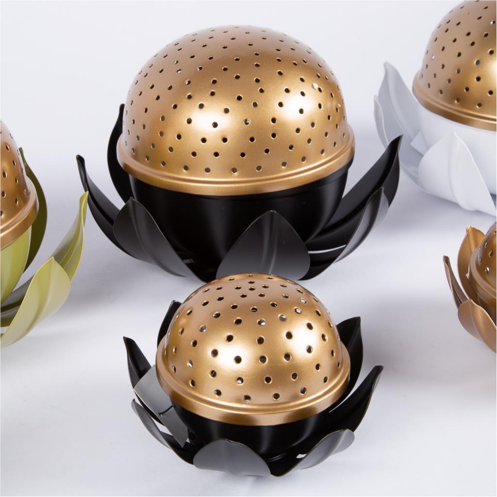 Metal flower shaped mabkhara Lotus