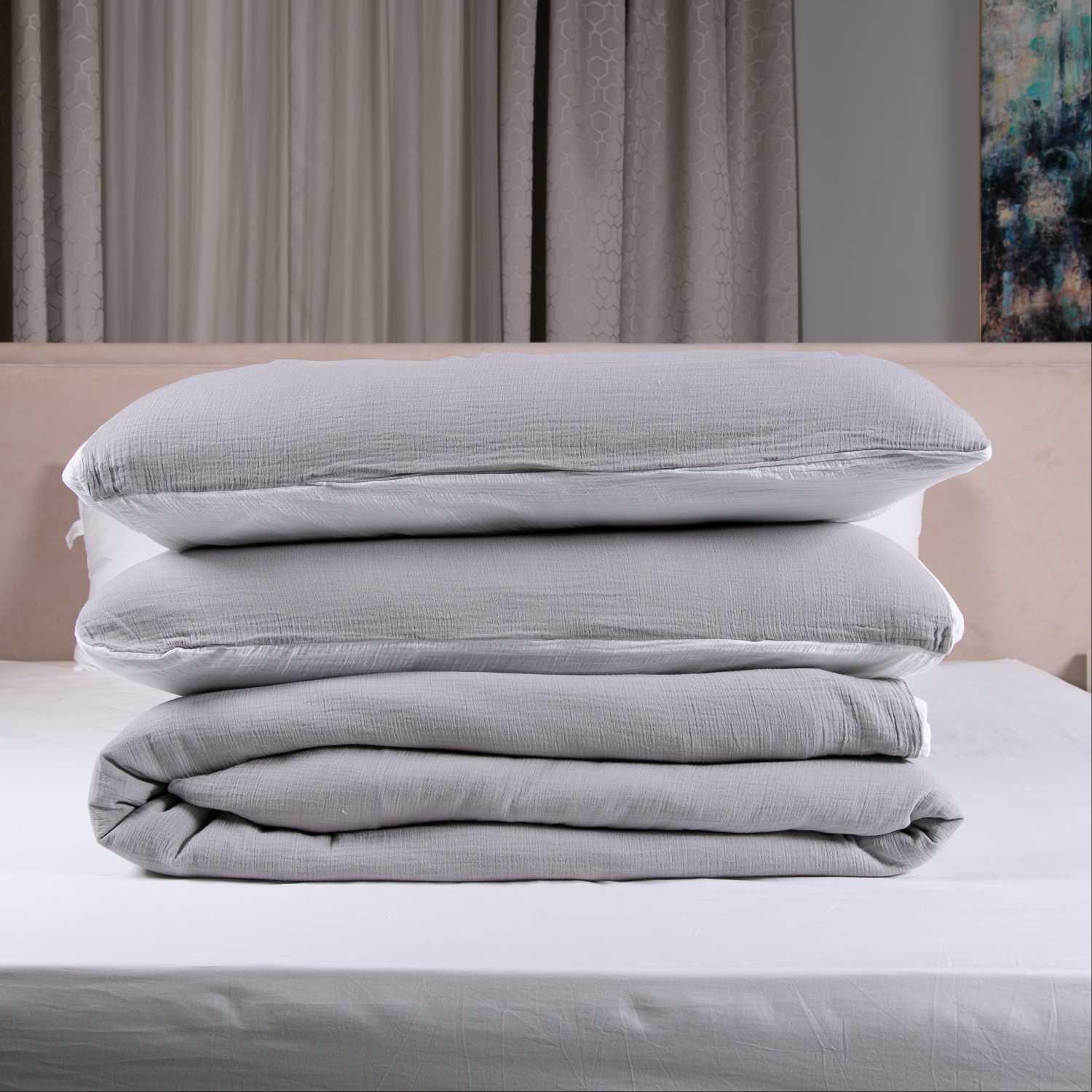 

milana duvet cover set whitegrey, White grey