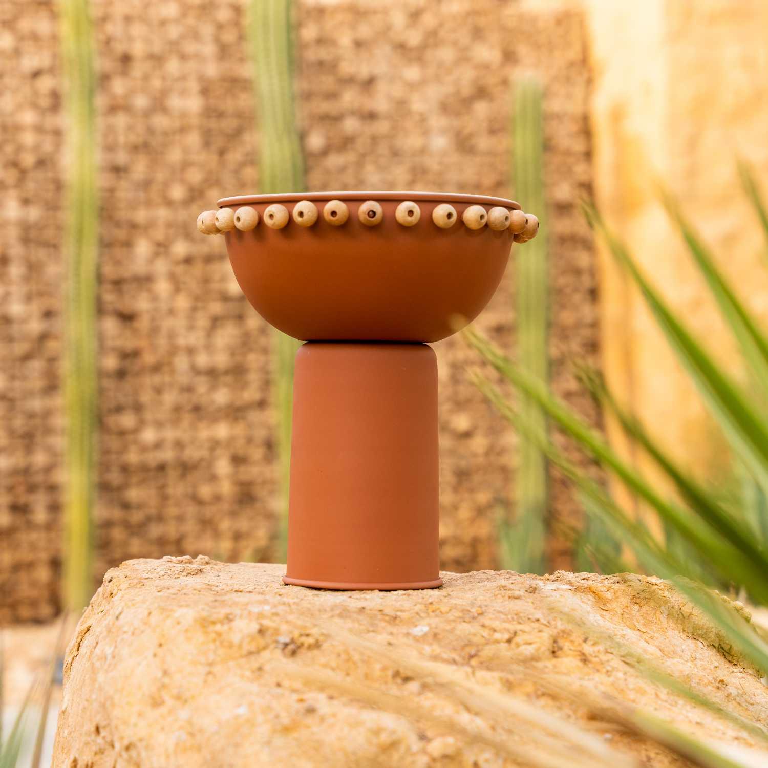 Bowl with Stand Terracotta