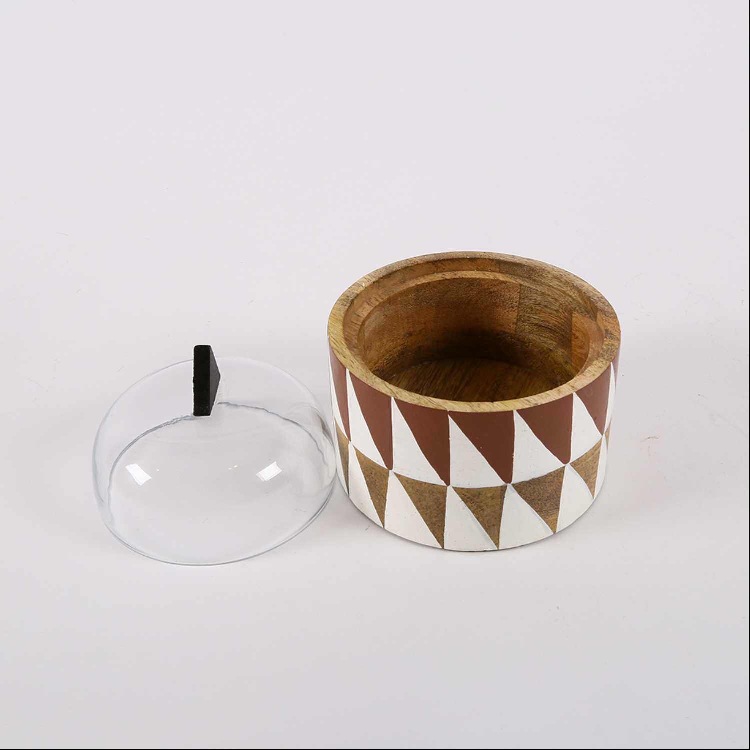 Wooden Canister with Glass Lid