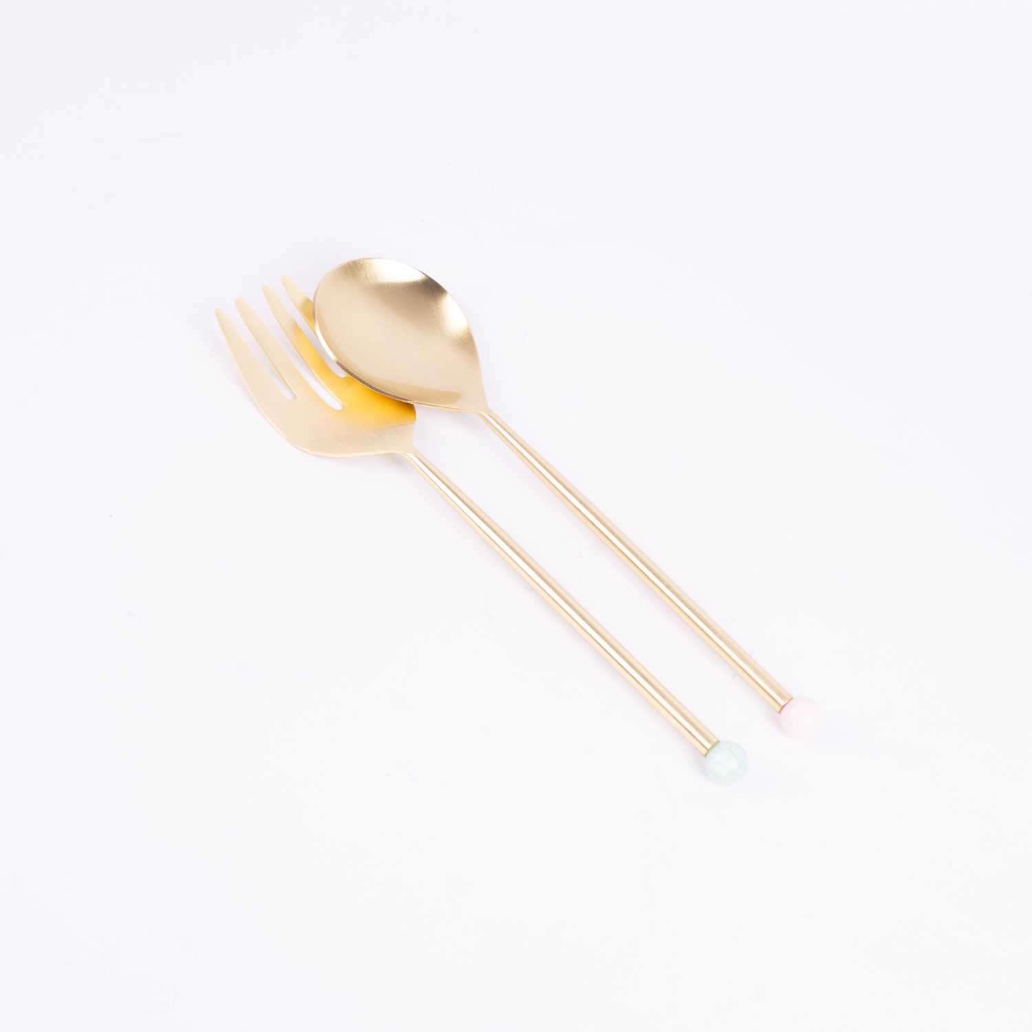 Salad Server With Resin Ball Set2
