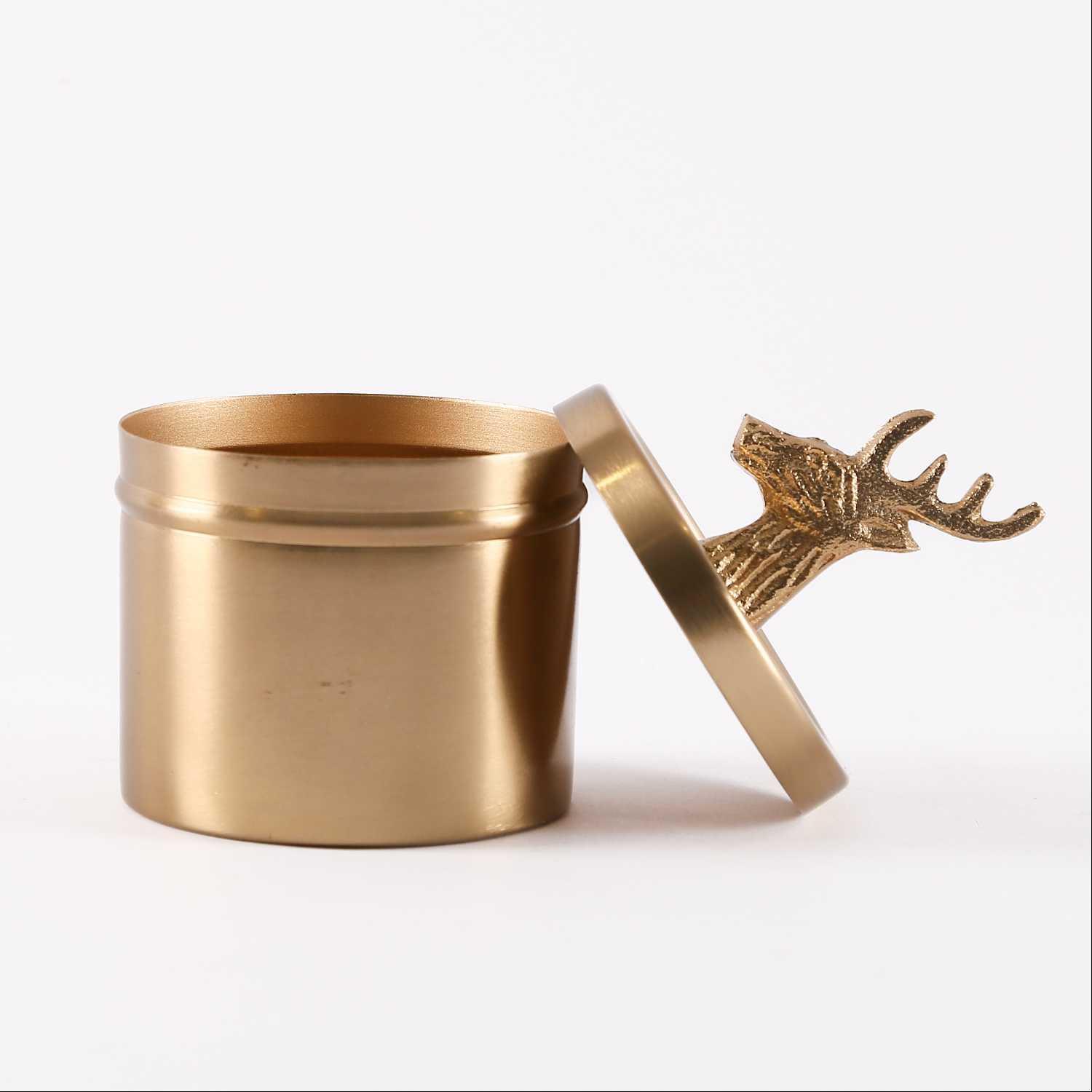 Metal Box with Lid reindeer Handle