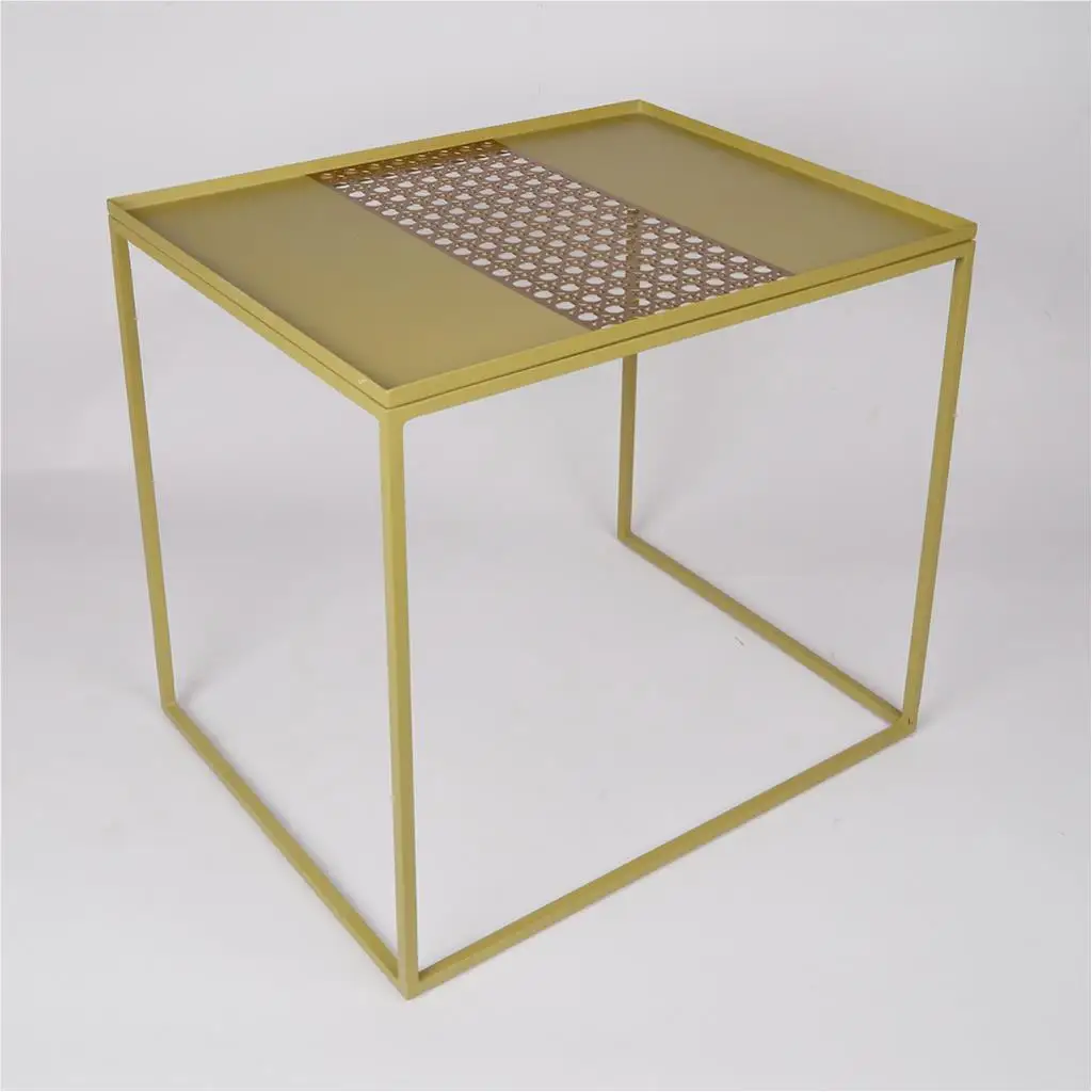 Rectangular side table of two pieces from rattan