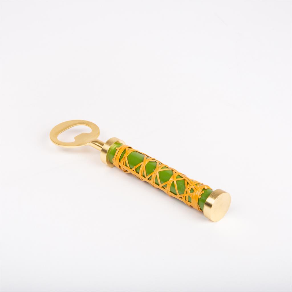 Bottle opener rattan green