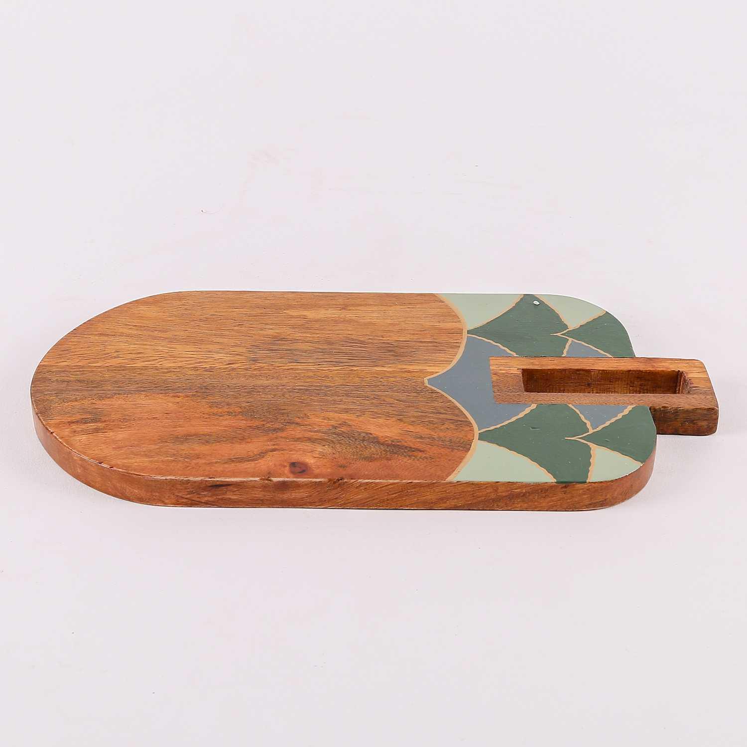 Wooden board for serving and cutting