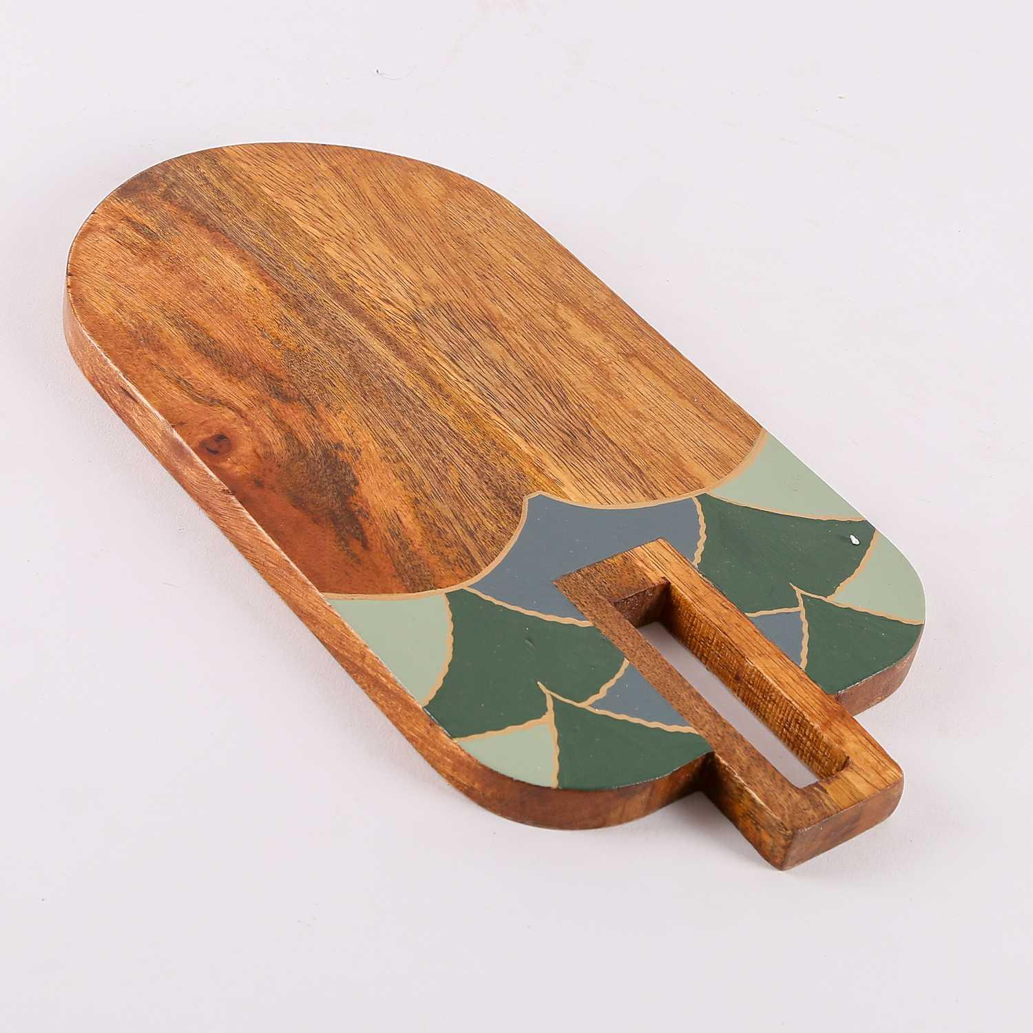 Wooden board for serving and cutting