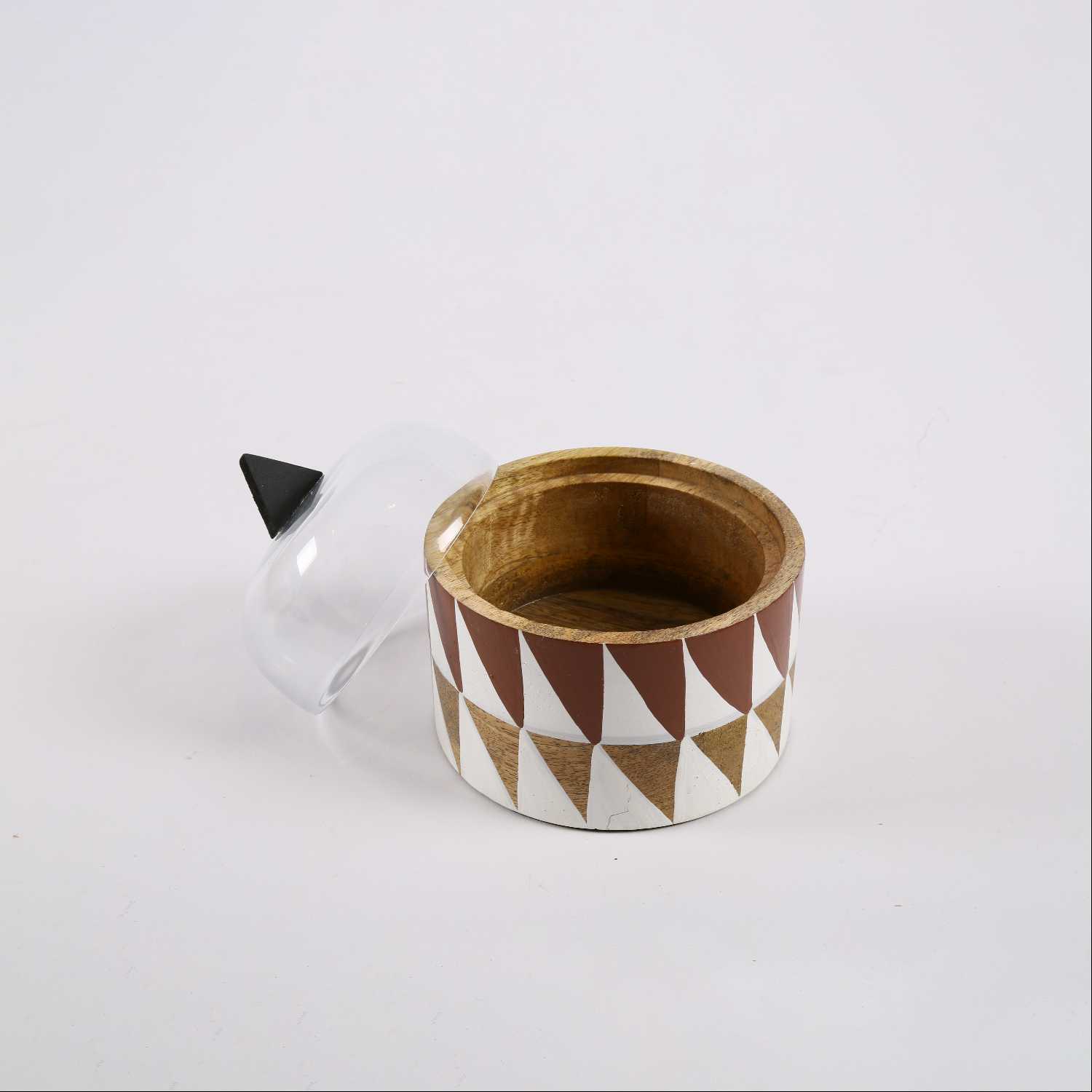 Wooden Canister with Glass Lid