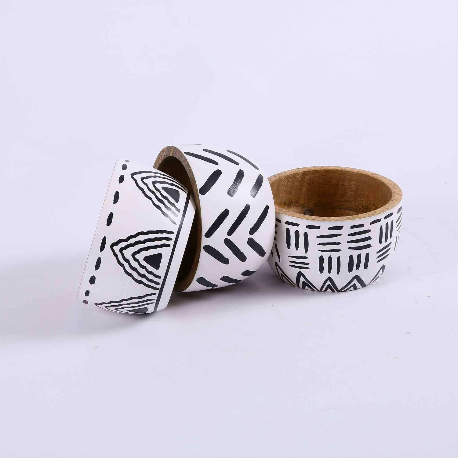 Wooden Bowl Bohemian style