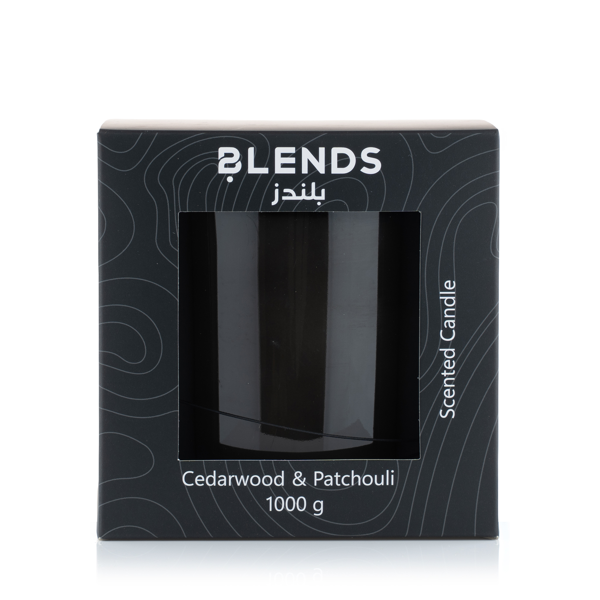 شمعة  زجاجية معطرة برائحة خشب الأرز و الباتشولي 1000 غرام من
