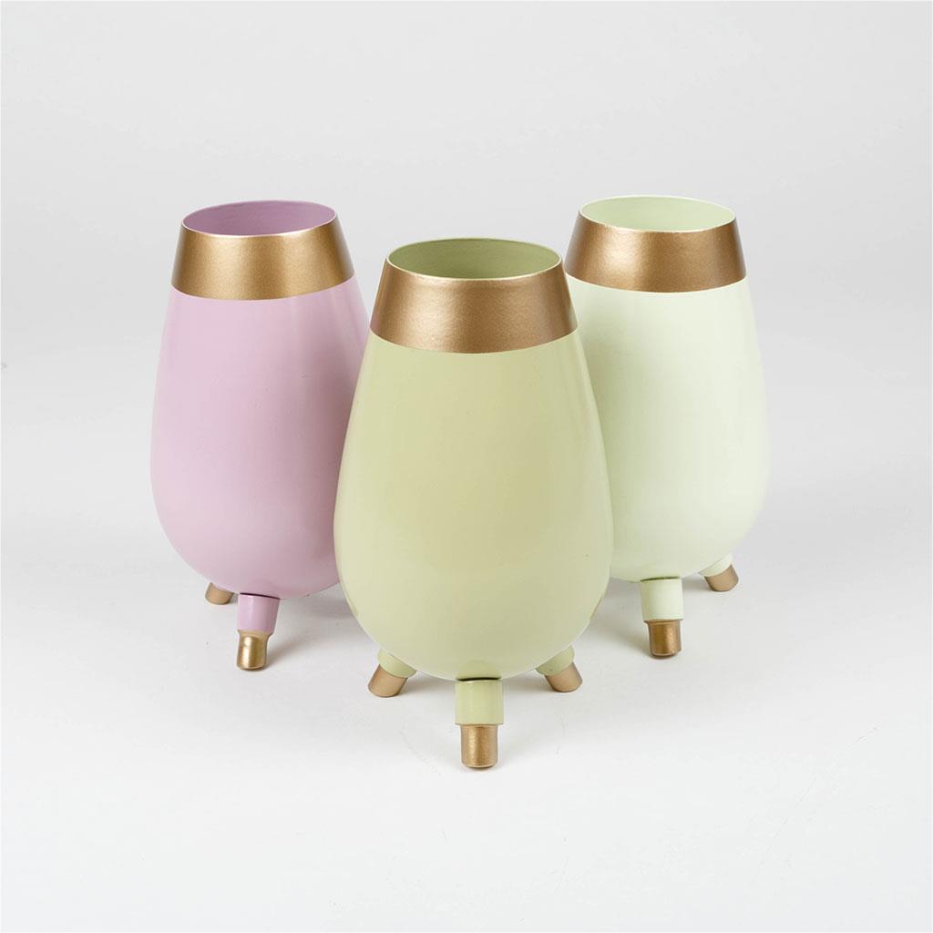 

metal cylinder candle holder from azha, Light green