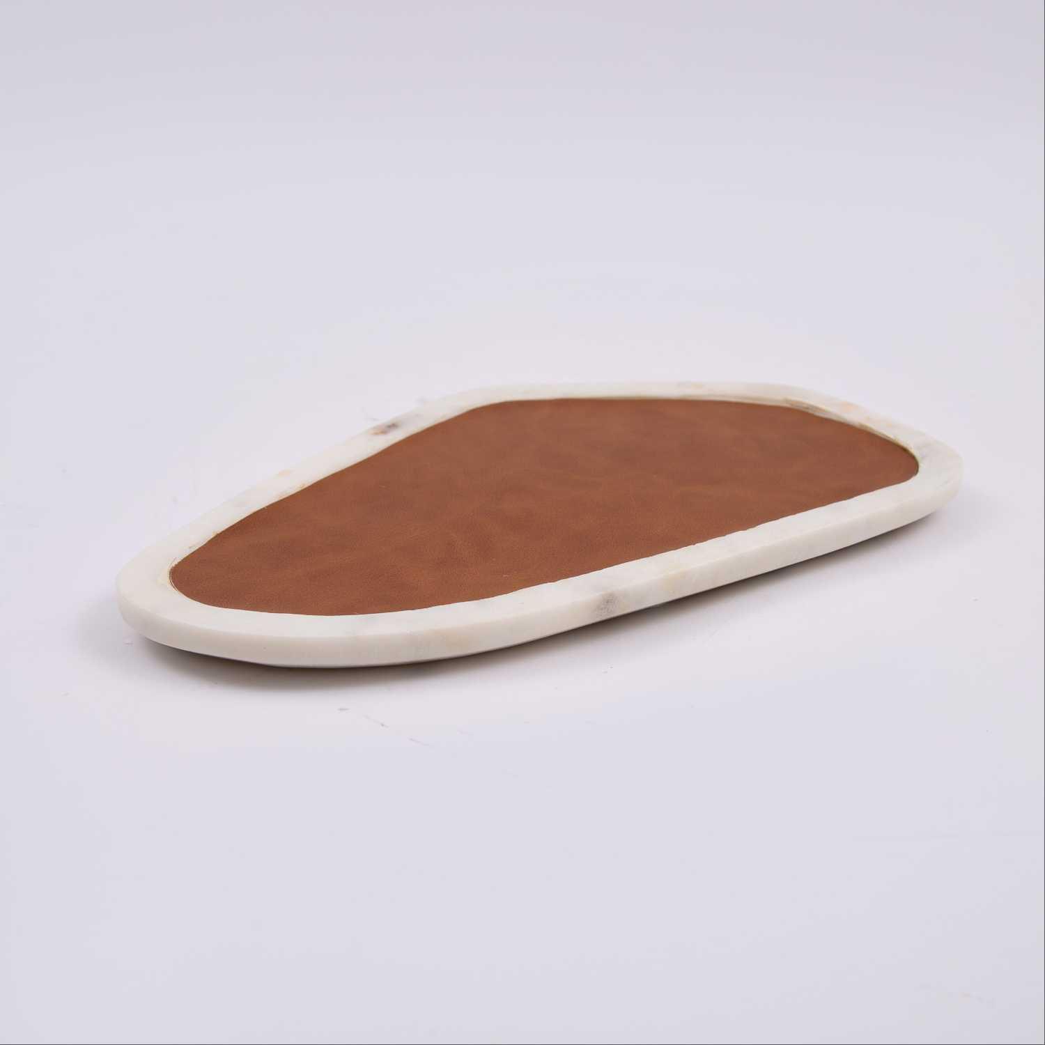 Decoration Marble tray with Leather from Blanca