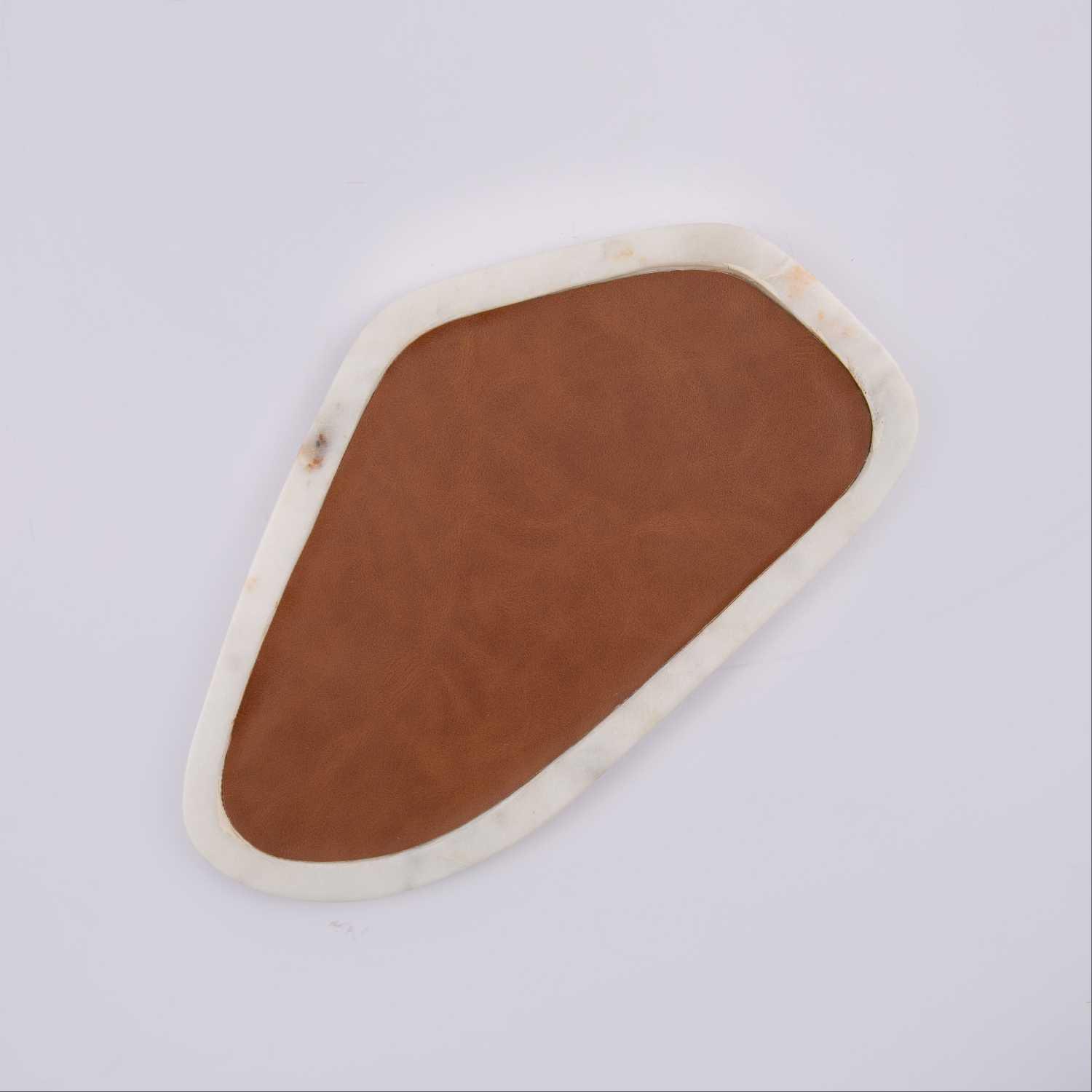 

decoration marble tray with leather from blanca