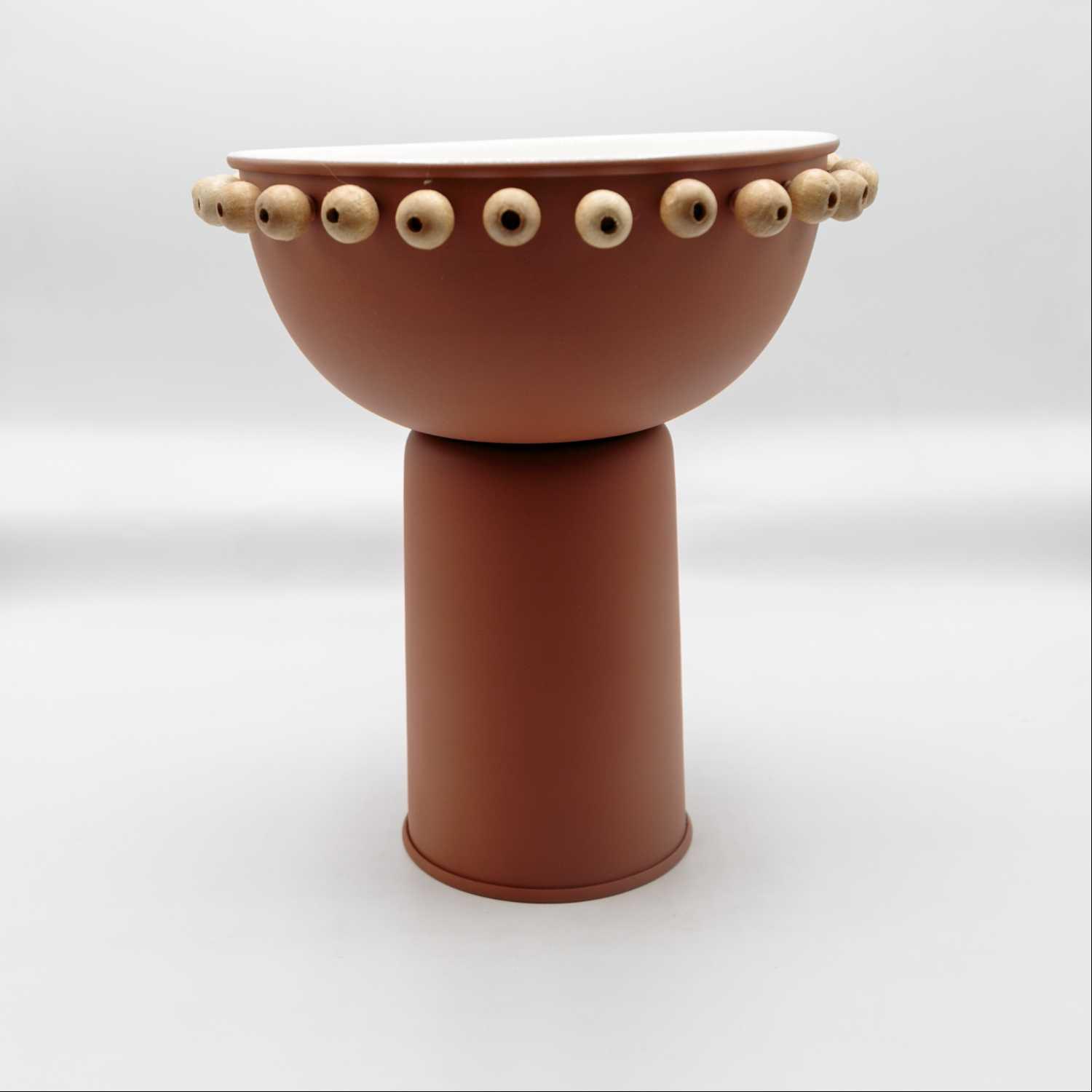 Bowl with Stand Terracotta