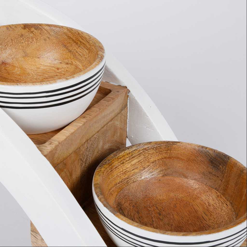 Wooden Bowl with Stand Set From Dwell
