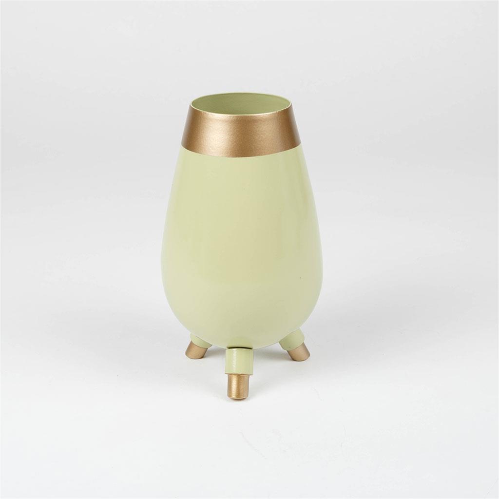 

metal cylinder candle holder from azha, Green