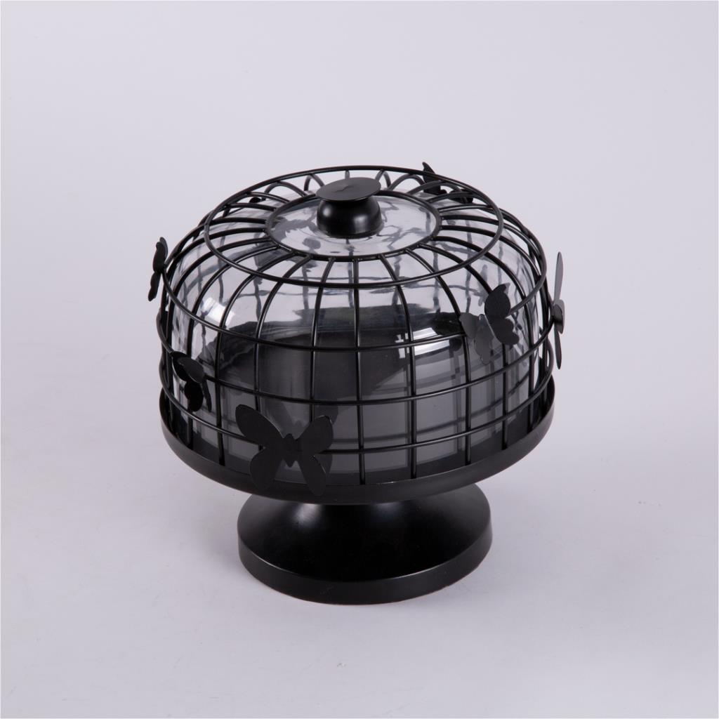 Cake stand with glass lid butterfly