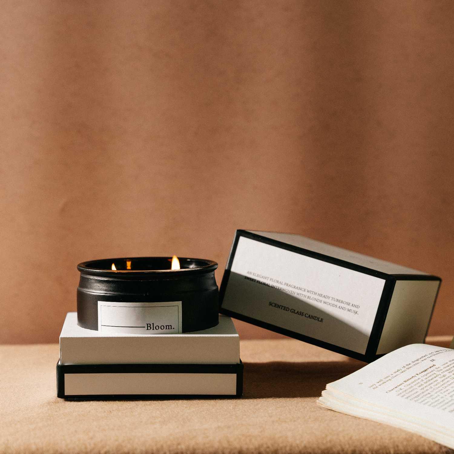 شمعة زجاج معطرة تركواز