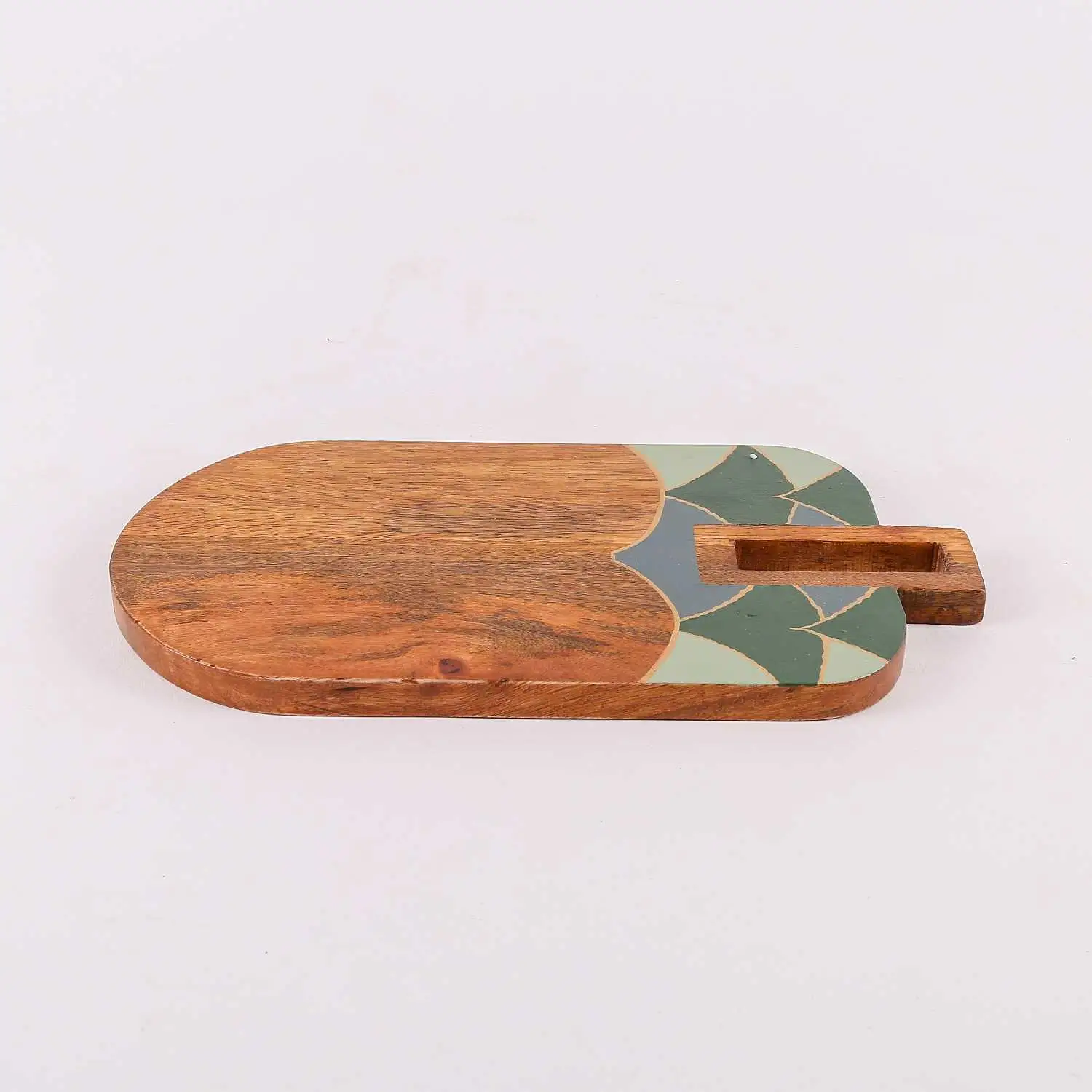 Wooden board for serving and cutting