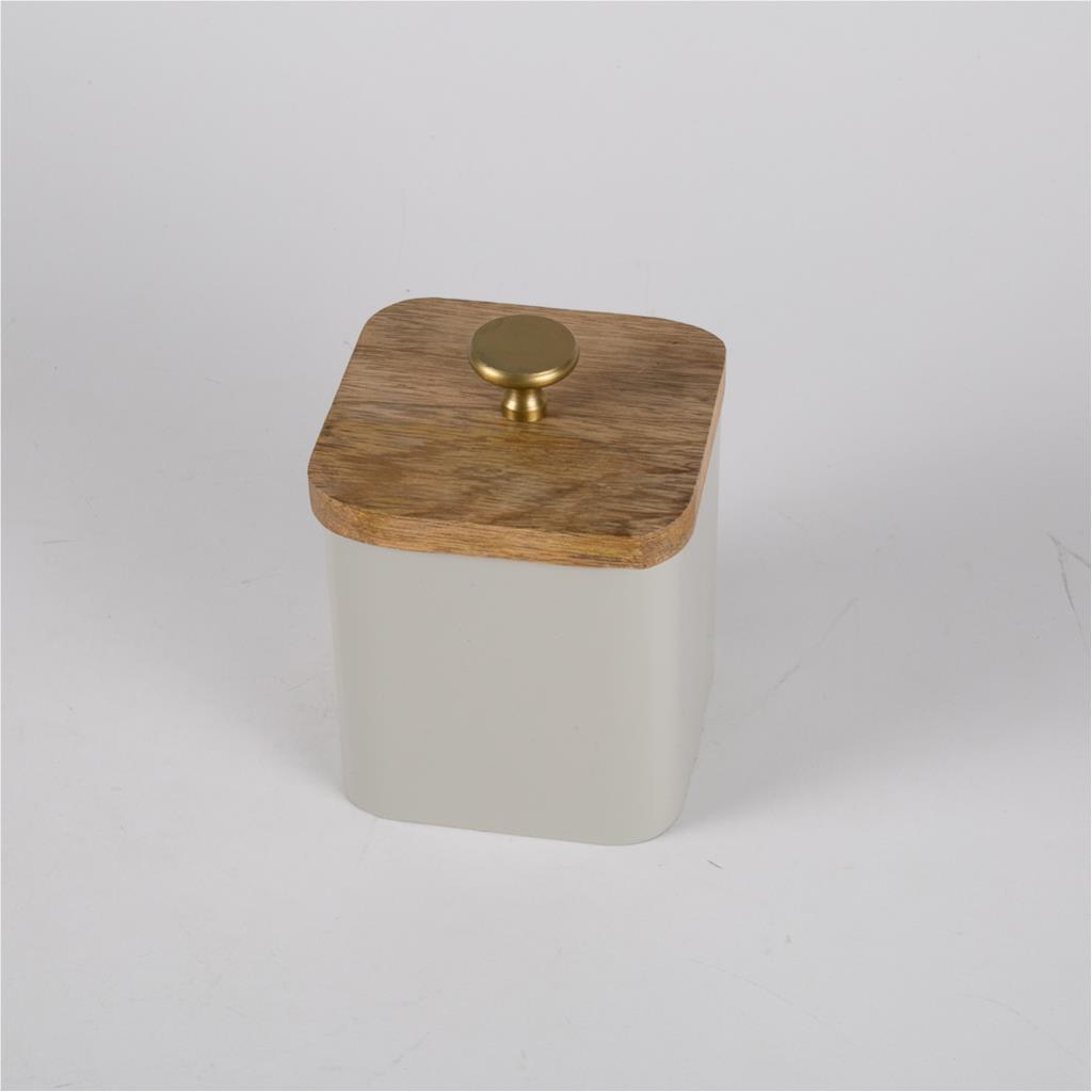 Metal storage box with lid