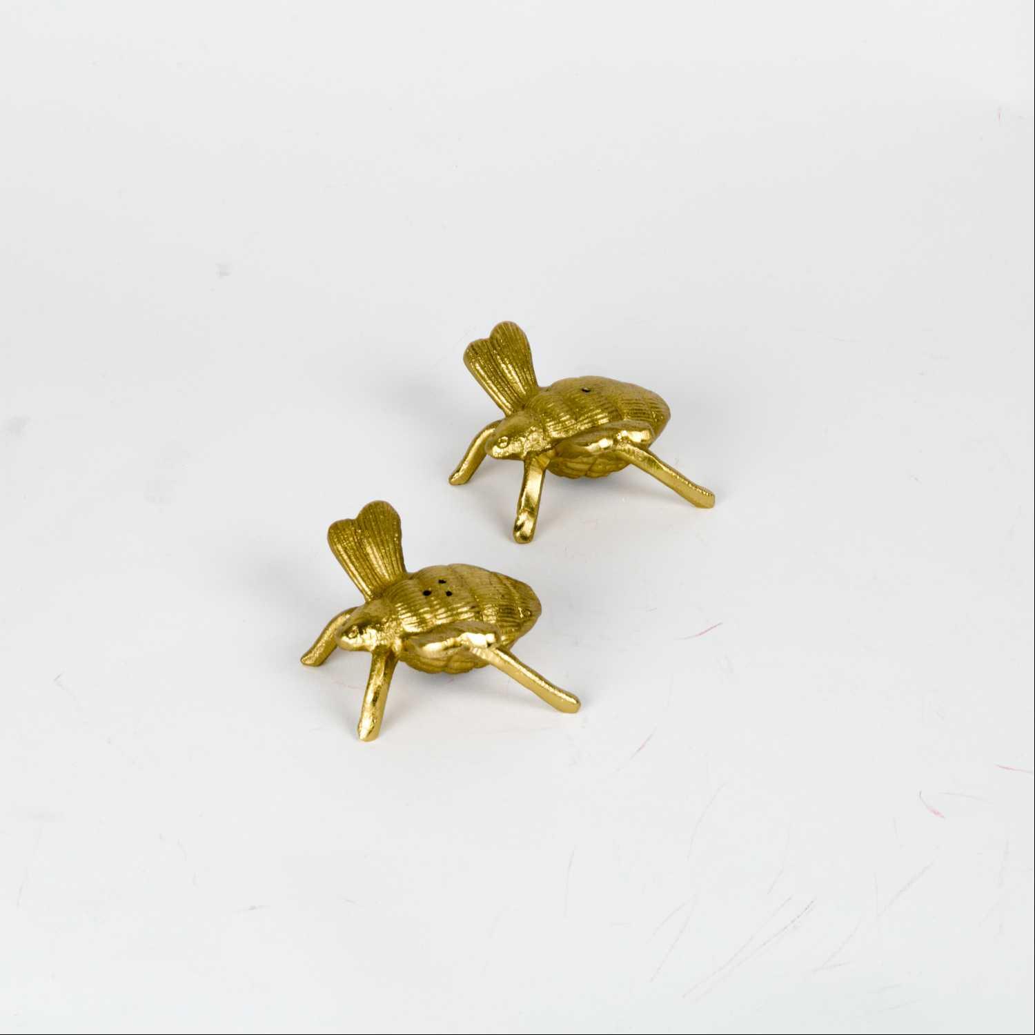 Gaia Salt And Pepper Shaker Set/2 Gold