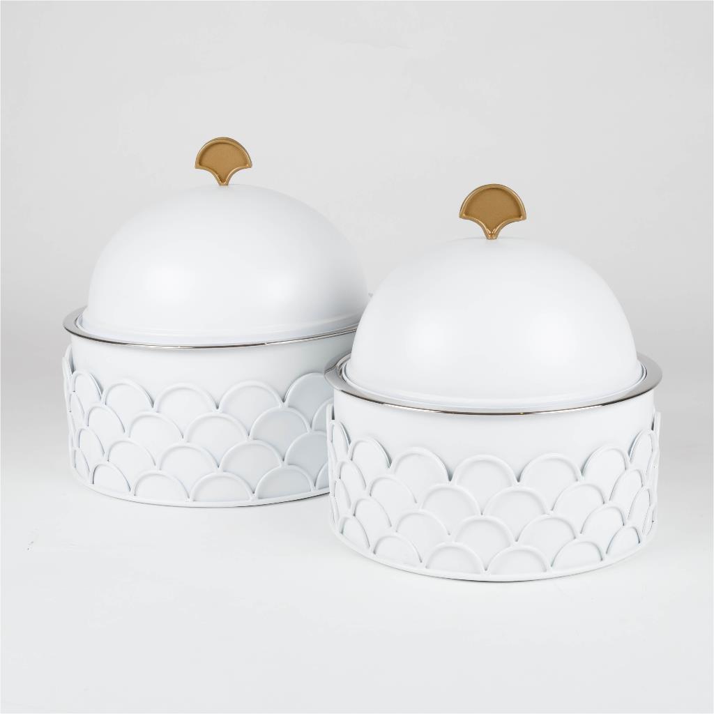 Metal round food warmer from Ogee
