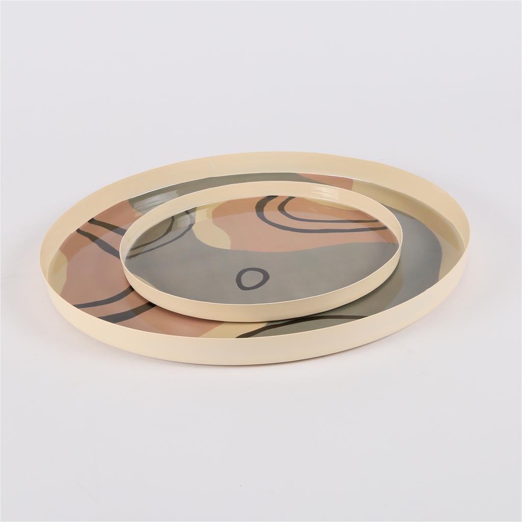 Round serving tray
