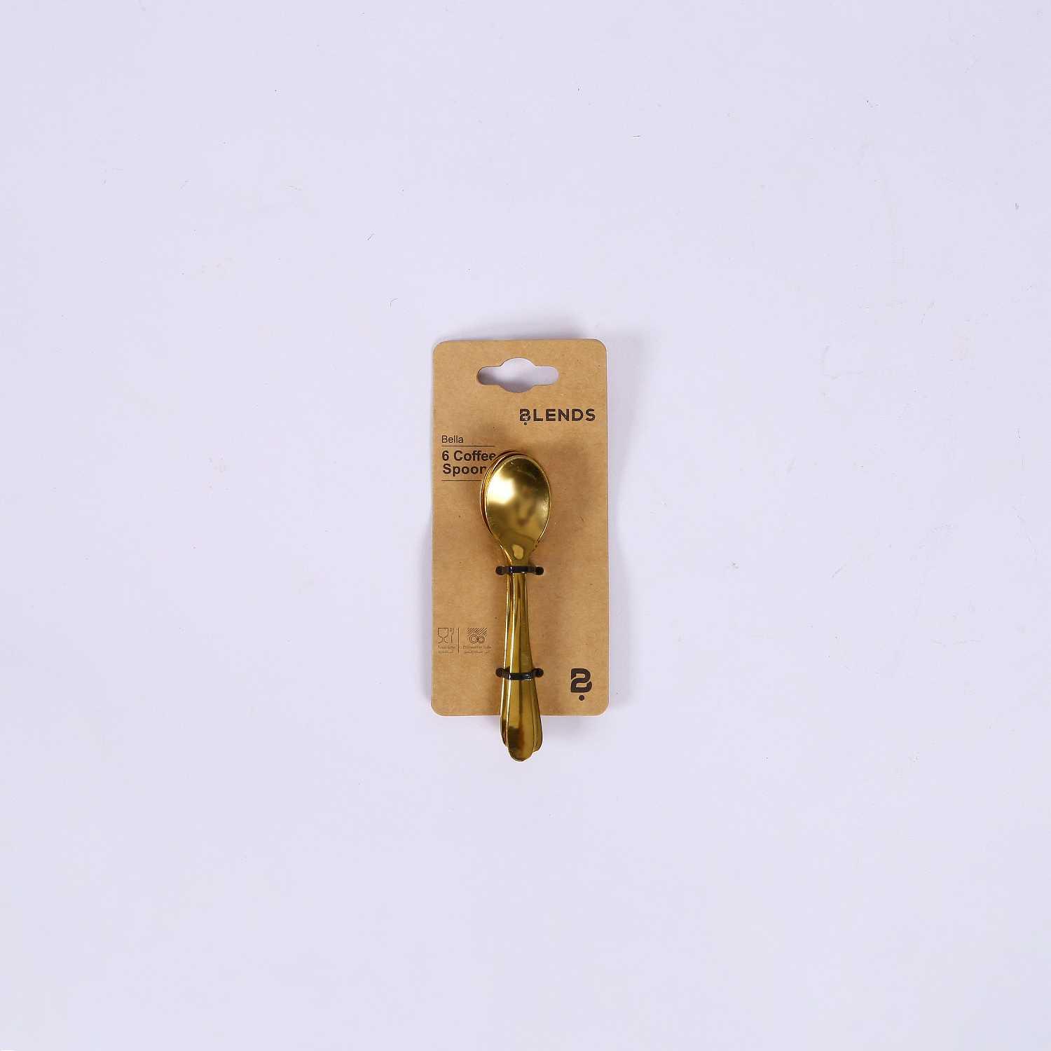 6 Pc Coffee Spoon - Gold
