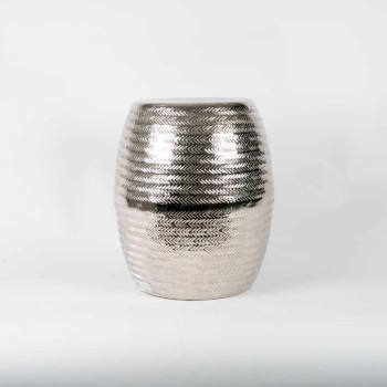 Hammered Stool - silver