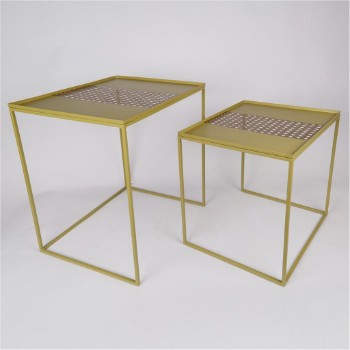 Rectangular side table of two pieces from rattan
