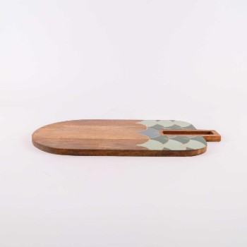 Wooden board for serving and cutting