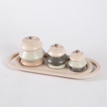 Tray with 3 Canister Set